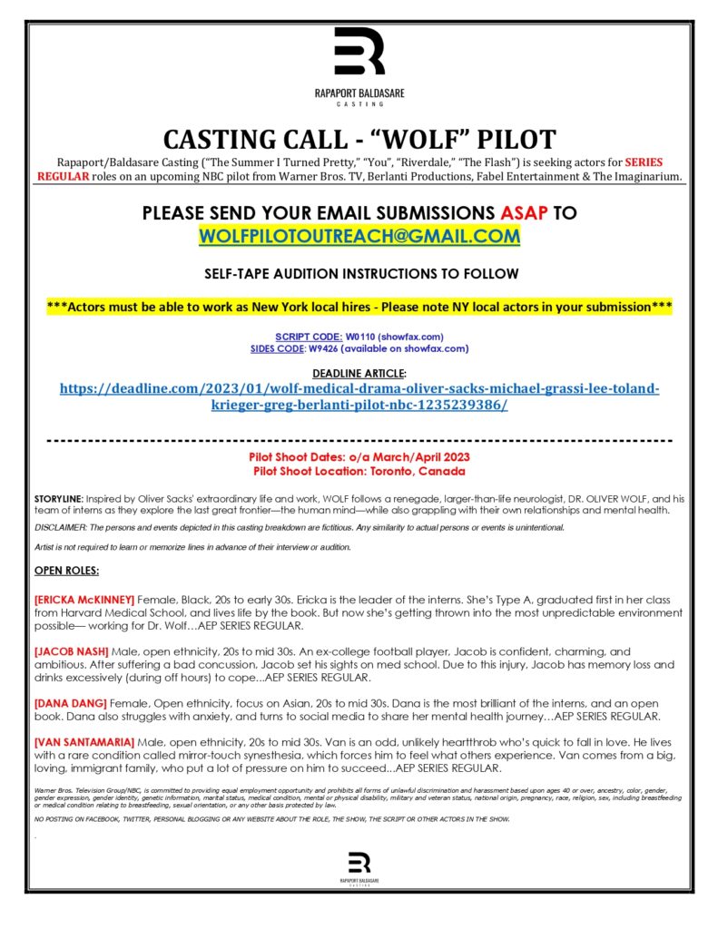 CASTING CALL "WOLF"