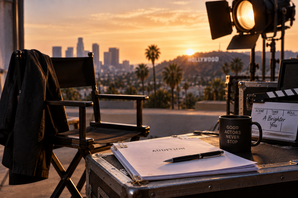 Adult acting students training for film and television in a Los Angeles acting class